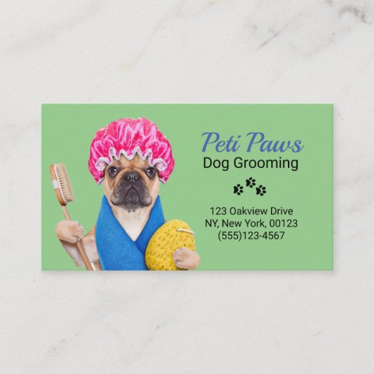 Pet Dog Grooming Service Visitekaartje (Voorkant)