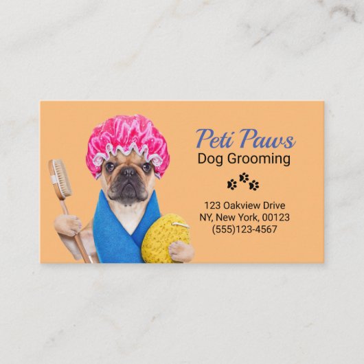 Pet Dog Grooming Service Visitekaartje (Voorkant)