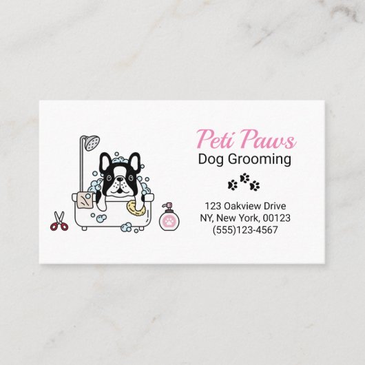 Pet Dog Grooming Service Visitekaartje (Voorkant)