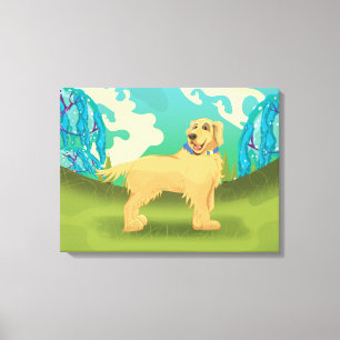 Pet Dog in het park Canvas Afdruk