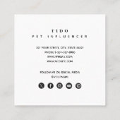 Pet Dog Influencer Foto QR Code Social Media Vierkante Visitekaartje (Achterkant)