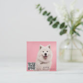 Pet Dog Influencer Foto QR Code Social Media Vierkante Visitekaartje (Staand voorkant)