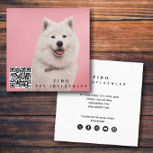 Pet Dog Influencer Foto QR Code Social Media Vierkante Visitekaartje