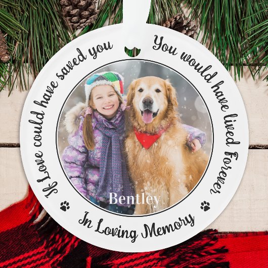 Pet Dog Memorial 2 Foto in Loving Memory Ornament