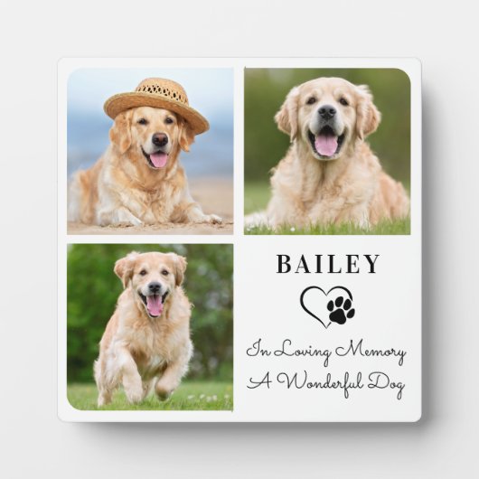 Pet Dog Memorial 3 Fotocollage op maat Fotoplaat (Voorkant)