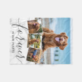 Pet Dog Memorial 4 Foto Collage Fleece Deken (Voorkant (Horizontaal))
