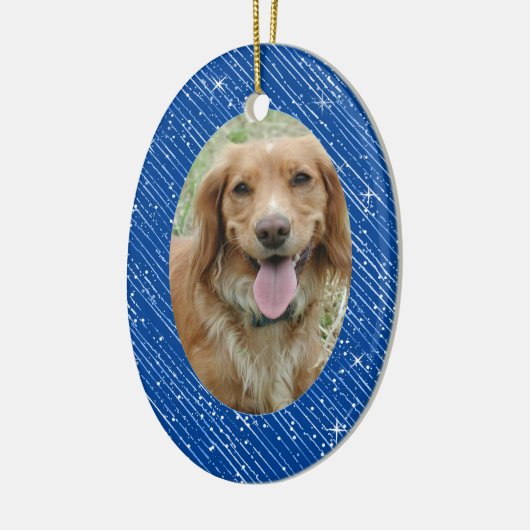 Pet Dog Memorial Blue Oval-kerstkeramiek Keramisch Ornament (Links)