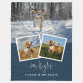 Pet Dog Memorial Custom 3 Photo Collage Fleece Deken (Voorkant)