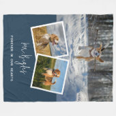 Pet Dog Memorial Custom 3 Photo Collage Fleece Deken (Voorkant (Horizontaal))