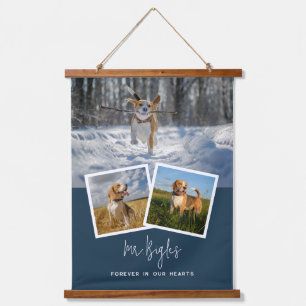 Pet Dog Memorial Custom 3 Photo Collage Hangend Wandkleed