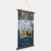 Pet Dog Memorial Custom 3 Photo Collage Hangend Wandkleed (Gebogen)