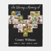 Pet Dog Memorial Custom Fotocollage Pet Loss Fleece Deken (Voorkant)