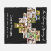 Pet Dog Memorial Custom Fotocollage Pet Loss Fleece Deken (Voorkant (Horizontaal))