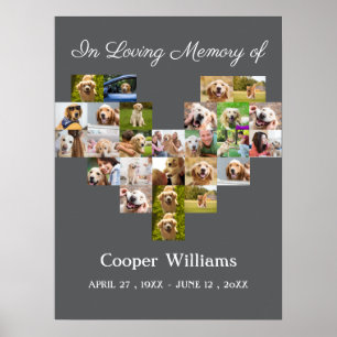Pet Dog Memorial Custom Fotocollage Pet Loss Poster