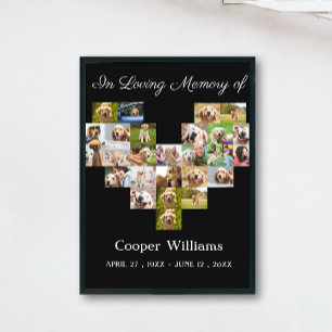 Pet Dog Memorial Custom Fotocollage Pet Loss Poster