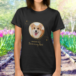 Pet Dog Memorial Elegant Chique Gouden Sterren Fot T-shirt