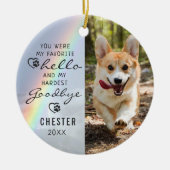 Pet Dog Memorial Favorite Hallo Photo Rainbow Keramisch Ornament (Voorkant)