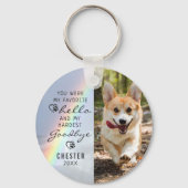 Pet Dog Memorial Favorite Hallo Photo Rainbow Sleutelhanger (Achterkant)