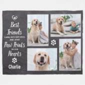 Pet Dog Memorial Foto Collage Keepslag Fleece Deken (Voorkant (Horizontaal))