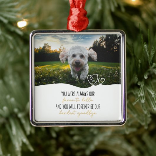 Pet Dog Memorial Foto Collage Metalen Ornament (Boom)