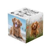 Pet Dog Memorial Foto Cube Kubus (Voorkant hoekig)