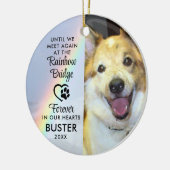 Pet Dog Memorial Foto Regenboog Brug Keramisch Ornament (Links)