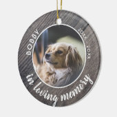 Pet Dog Memorial Foto Rustic Wood Keepslag Keramisch Ornament (Links)