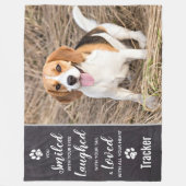 Pet Dog Memorial Gelegeerd Loved Custom Photo Fleece Deken (Voorkant)
