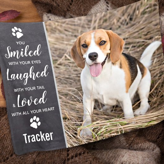 Pet Dog Memorial Gelegeerd Loved Custom Photo Fleece Deken