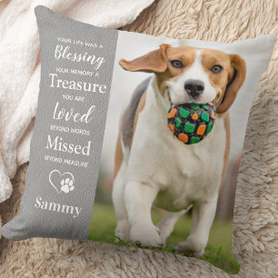 Pet Dog Memorial gepersonaliseerd 2 Afbeelding sym Kussen