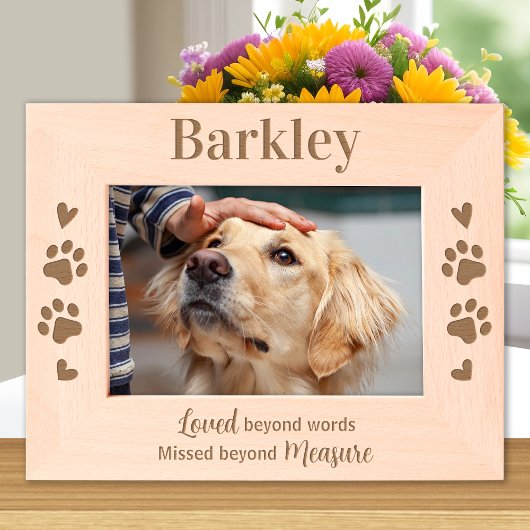 Pet Dog Memorial gepersonaliseerd houten Afbeeldin Gegraveerde Lijstjes