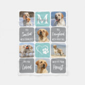 Pet Dog Memorial gepersonaliseerde 6 Afbeelding co Fleece Deken (Voorkant)
