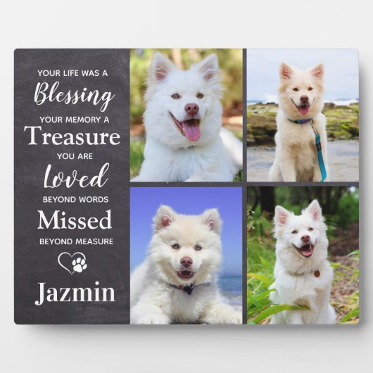 Pet Dog Memorial Gepersonaliseerde Herdenking 4 Fo Fotoplaat (Voorkant)