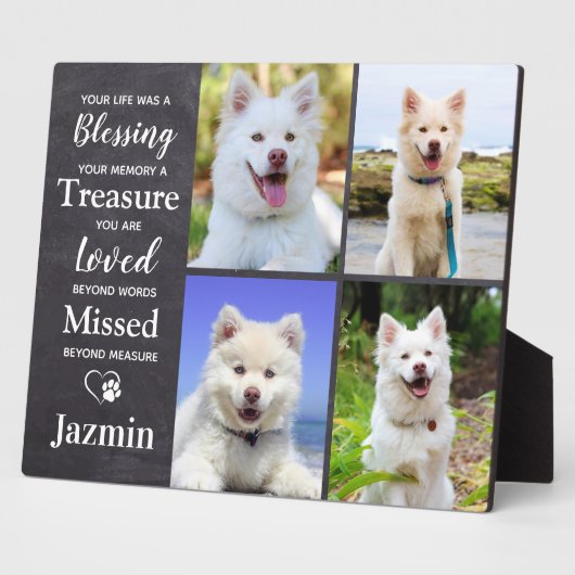 Pet Dog Memorial Gepersonaliseerde Herdenking 4 Fo Fotoplaat (Zijkant)