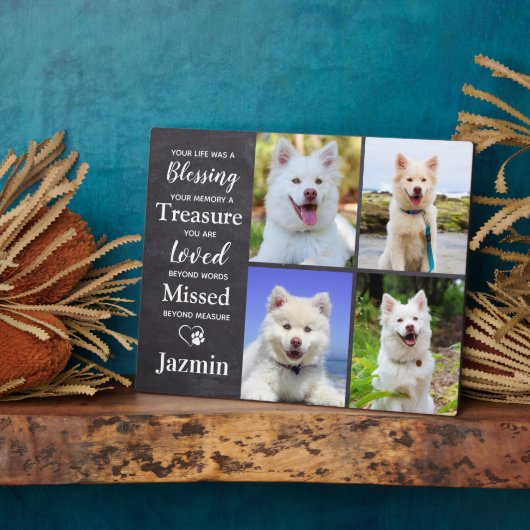 Pet Dog Memorial Gepersonaliseerde Herdenking 4 Fo Fotoplaat (Zijkant)