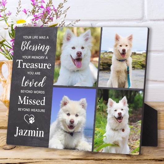 Pet Dog Memorial Gepersonaliseerde Herdenking 4 Fo Fotoplaat