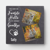 Pet Dog Memorial Gift Hallo Goodbye Quote Pet Loss Fotoplaat (Voorkant)