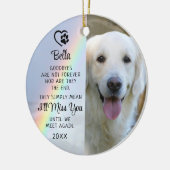 Pet Dog Memorial Goodbye Quote Foto Rainbow Keramisch Ornament (Links)