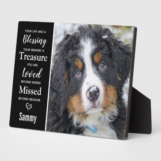 Pet Dog Memorial Herdenking Keepomwille Foto Fotoplaat (Zijkant)