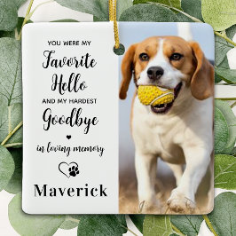 Pet Dog Memorial Herdenking op persoonlijke titel Keramisch Ornament