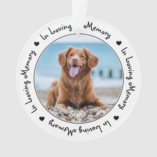 Pet Dog Memorial in Loving Memory Ornament (voorkant)