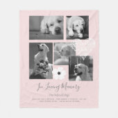 Pet Dog Memorial Keepomwille Foto Collage Gift Poe Fleece Deken (Voorkant)