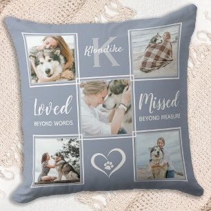 Pet Dog Memorial Keepomwille Gray Photo Collage Kussen