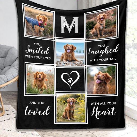 Pet Dog Memorial Keepomwille Photo Collage Fleece Deken