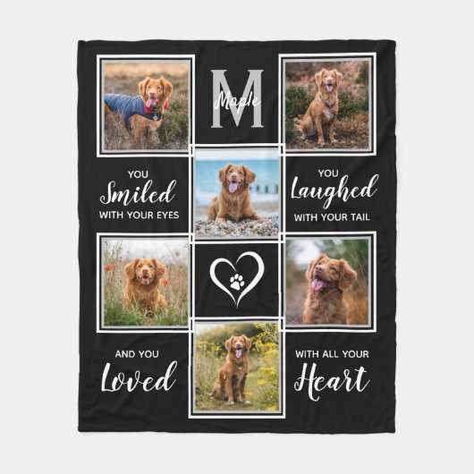 Pet Dog Memorial Keepomwille Photo Collage Fleece Deken (Voorkant)
