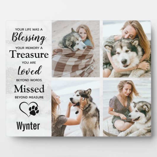 Pet Dog Memorial Keepomwille Photo Collage Fotoplaat (Voorkant)