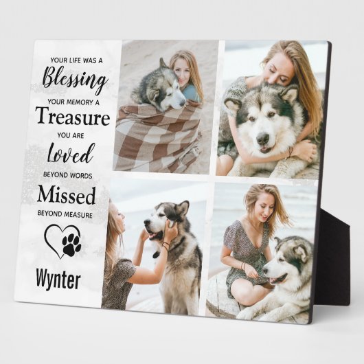 Pet Dog Memorial Keepomwille Photo Collage Fotoplaat (Zijkant)