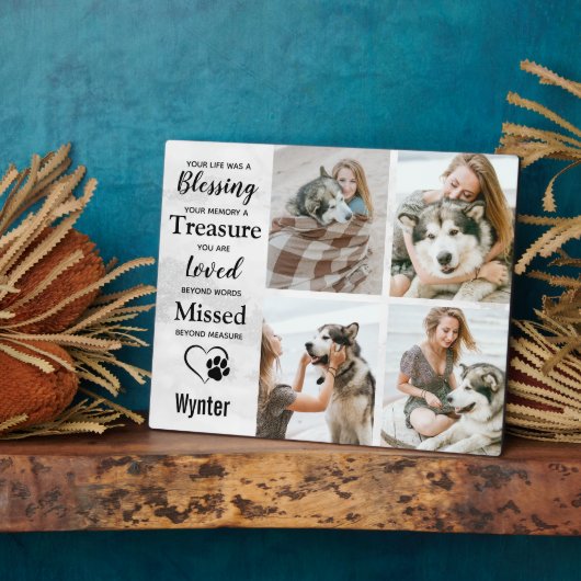 Pet Dog Memorial Keepomwille Photo Collage Fotoplaat (Zijkant)