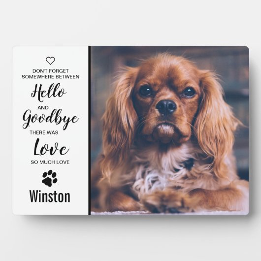 Pet Dog Memorial Keepomwille Sympathie Citaat Pet Fotoplaat (voorkant)