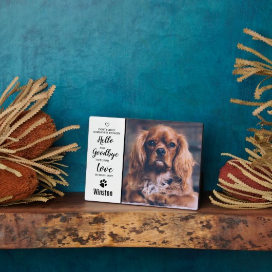 Pet Dog Memorial Keepomwille Sympathie Citaat Pet  Fotoplaat (Zijkant)